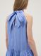 Sky blue pure cotton dress with high neck_3