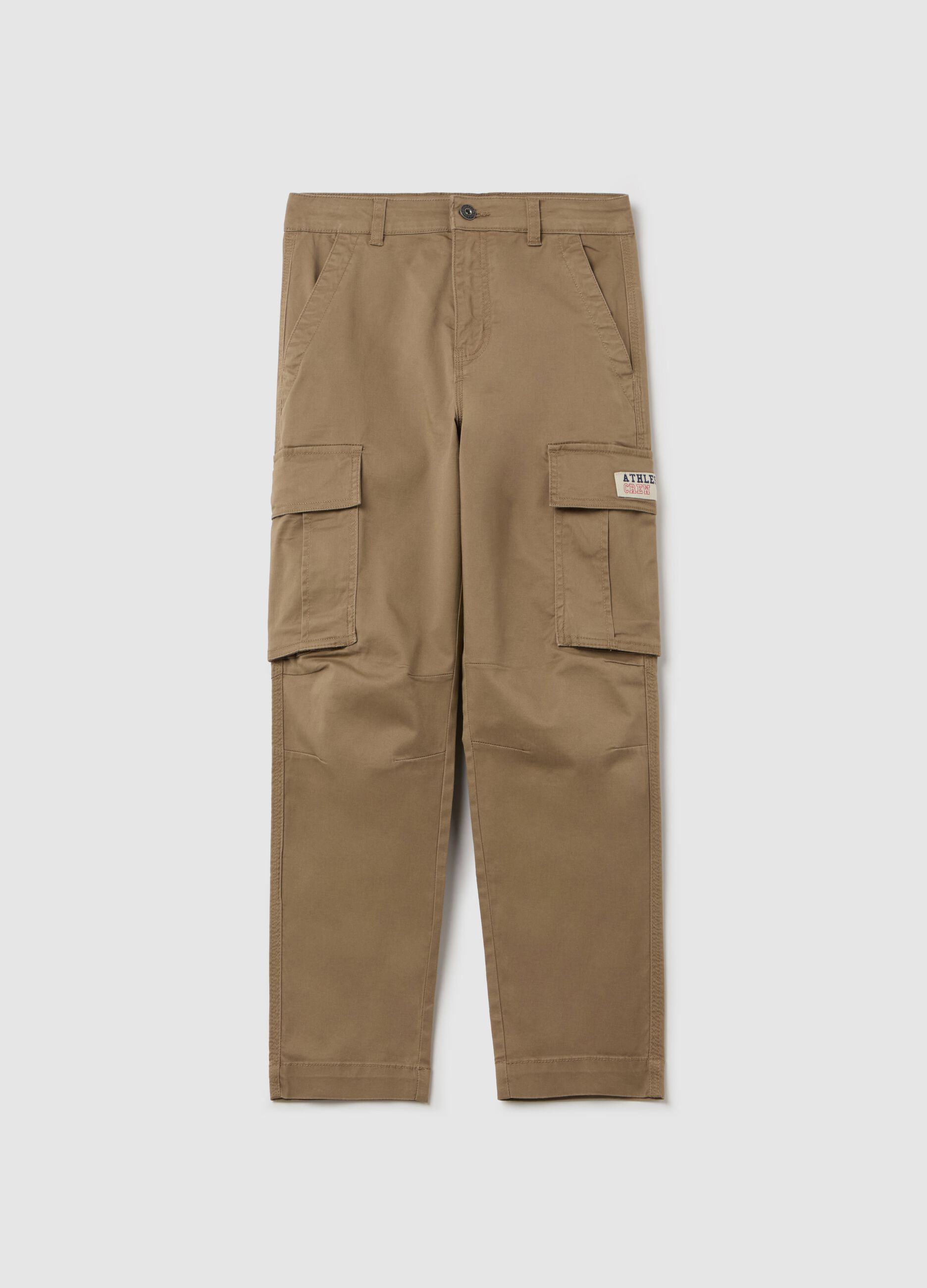 Stretch cotton cargo trousers