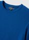 Blue Crew Neck Sweater in Pure Cotton Regular Fit_5