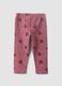 Leggings viola in misto cotone organico con fantasia animalier per bimba_1