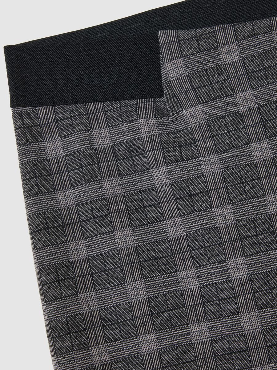 Multicoloured Plaid Slim Fit Leggings_1