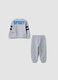 Grey oversized cotton jogging set with Spidey print for baby boy_1