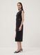 Black midi dress in stretch fabric, slim fit_0