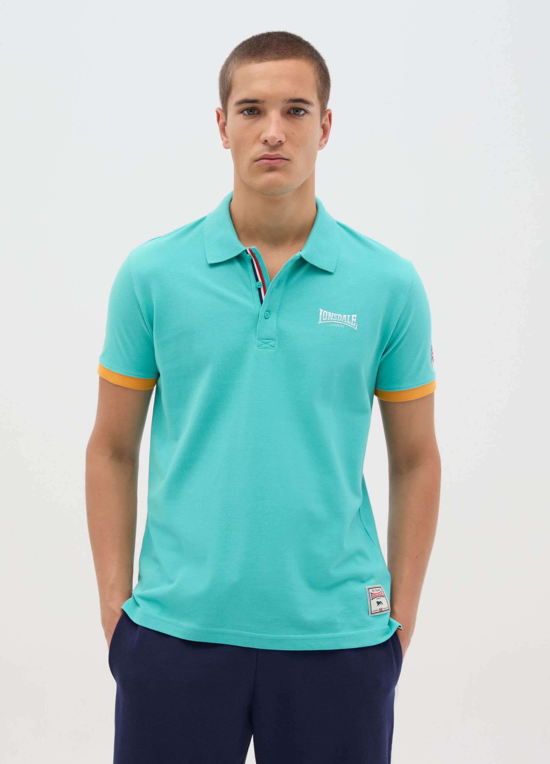 Polo da uomo in puro cotone multicolor