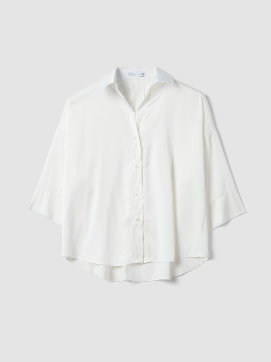 White Satin Blouse Regular Fit_0