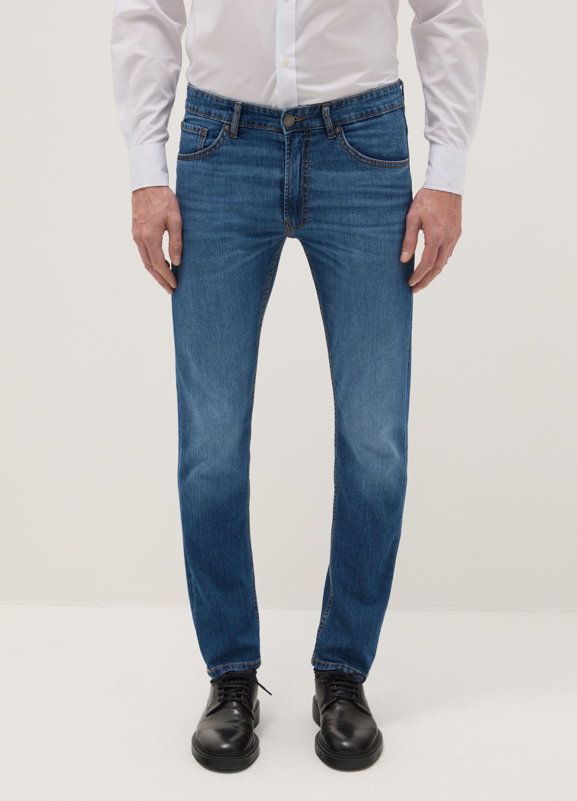 Jeans in cotone elasticizzato blu slim fit