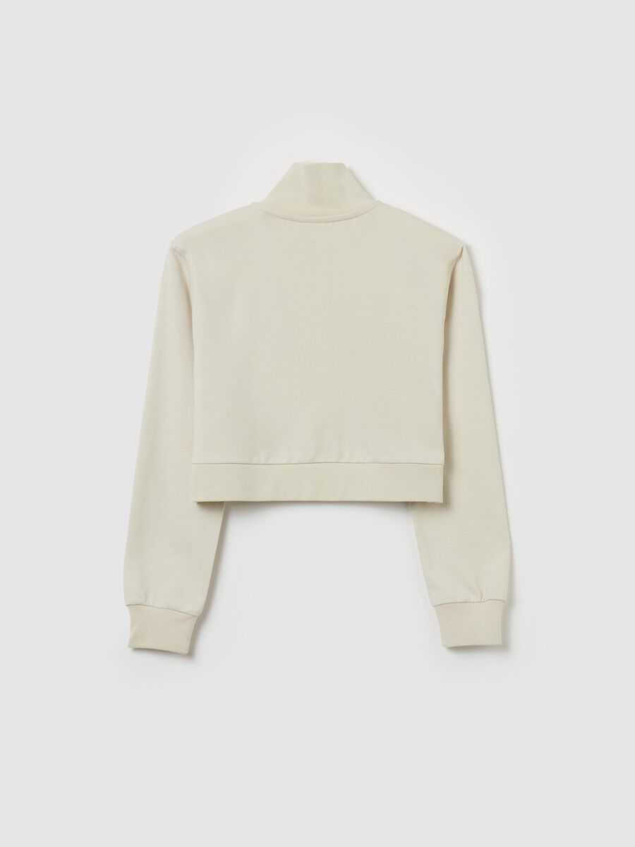 Half-zip cropped sweatshirt with logo print_4