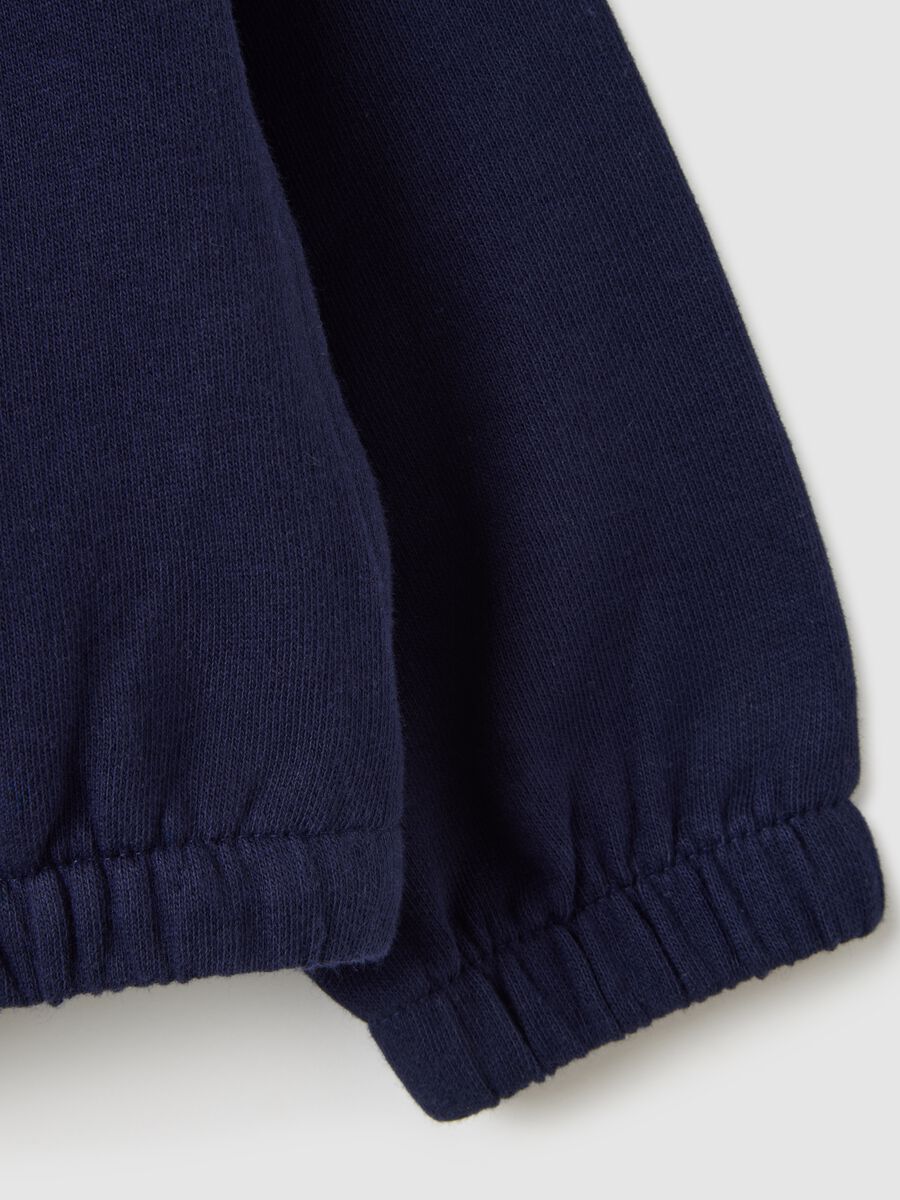 Felpa da bambina in puro cotone blu oversize_2