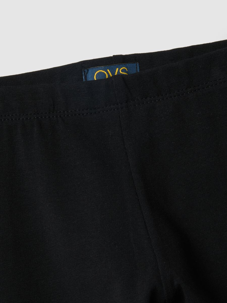 Girls' black stretch cotton slim fit leggings_2
