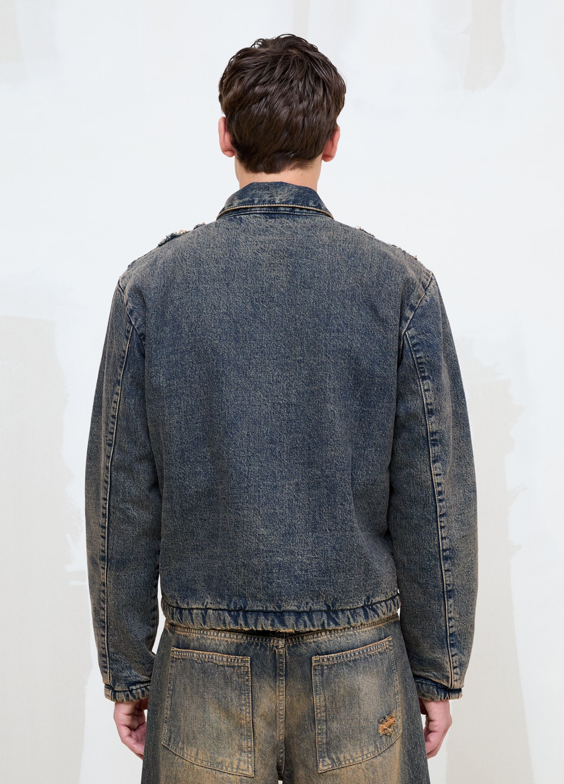 Vintage Dark Blue Padded Denim Jacket