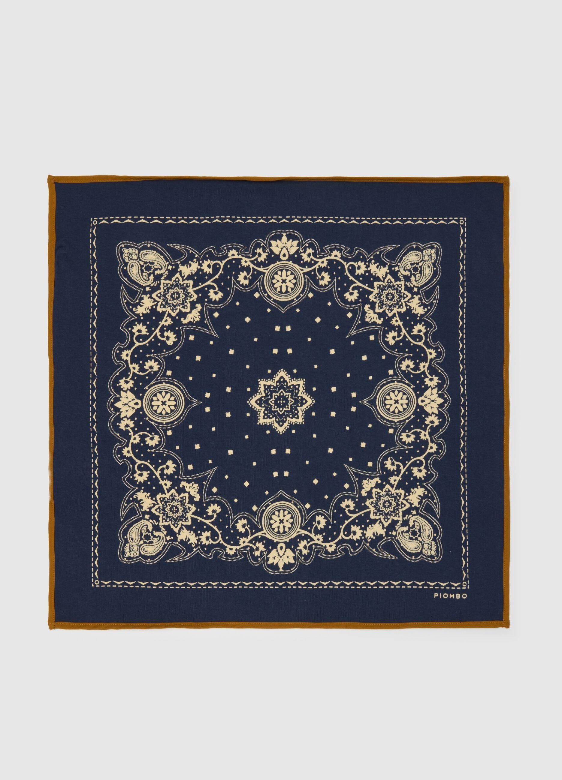 Bandana con con stampa paisley in cotone blu