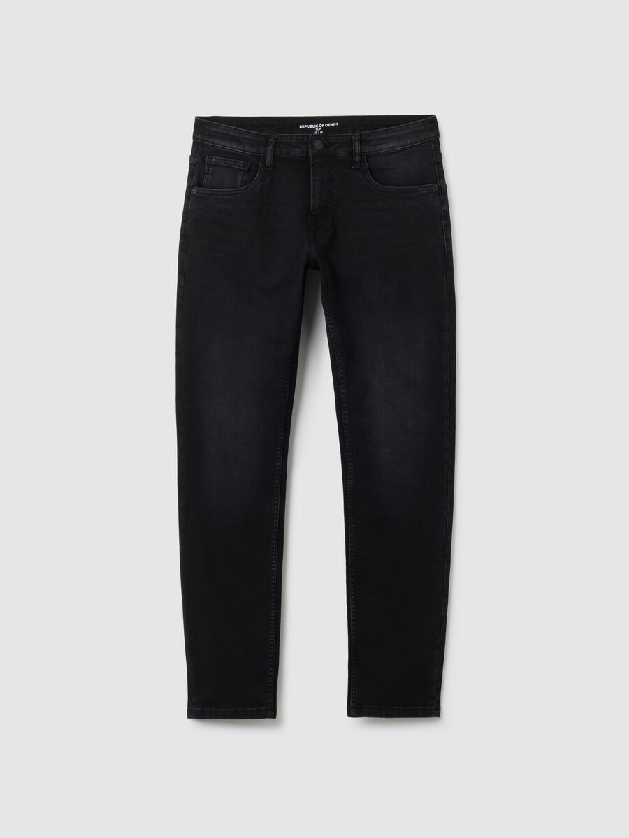 Black Denim Slim Fit Jeans_0