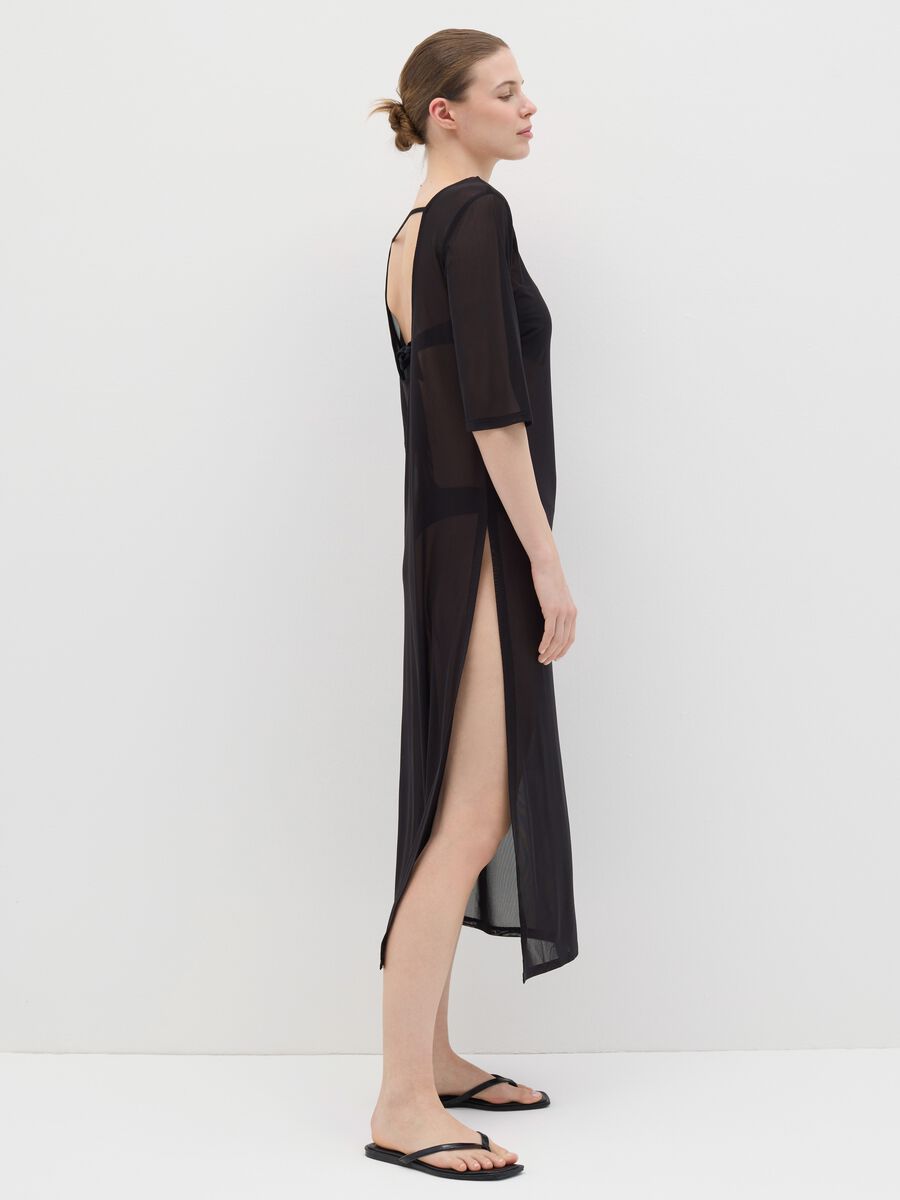 Long black beach cover-up dress_1