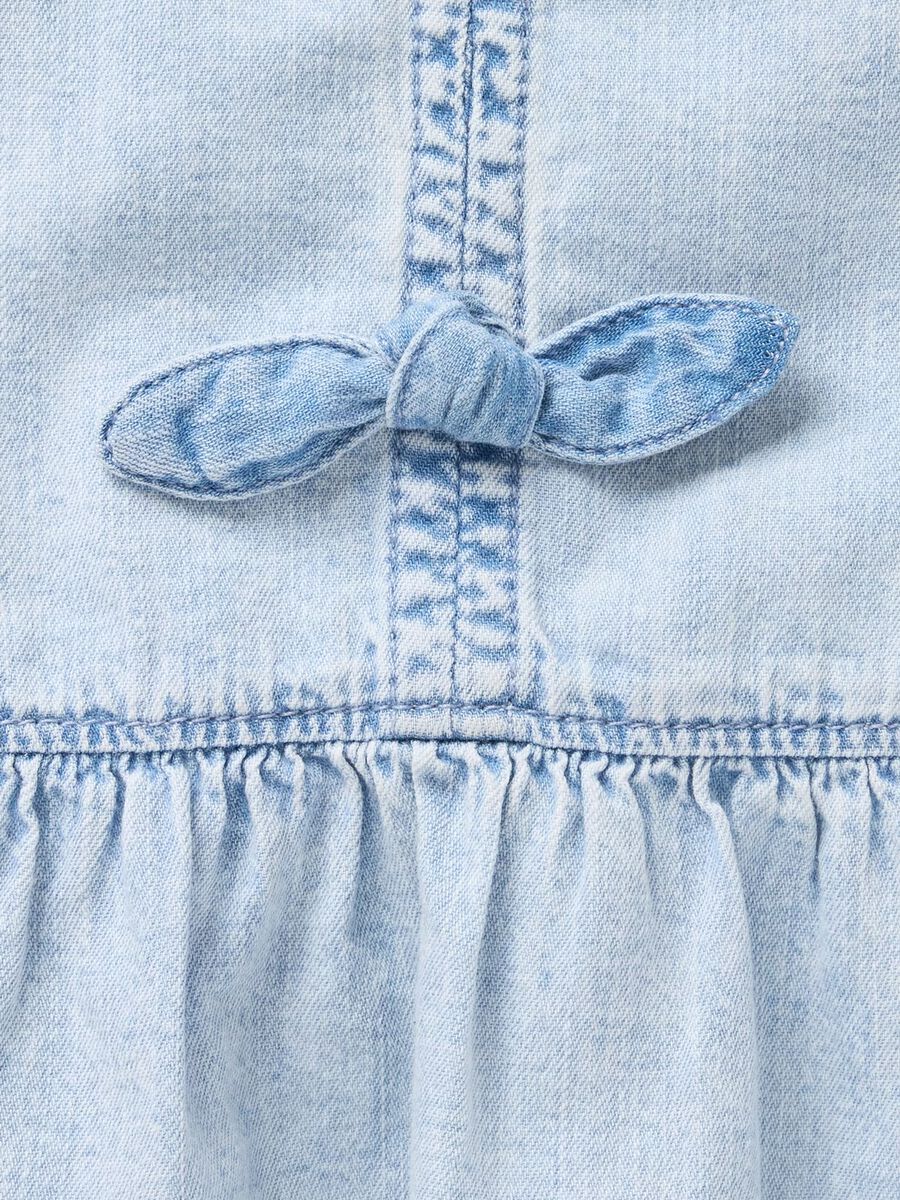 Denim shirt in cotton with bows_4