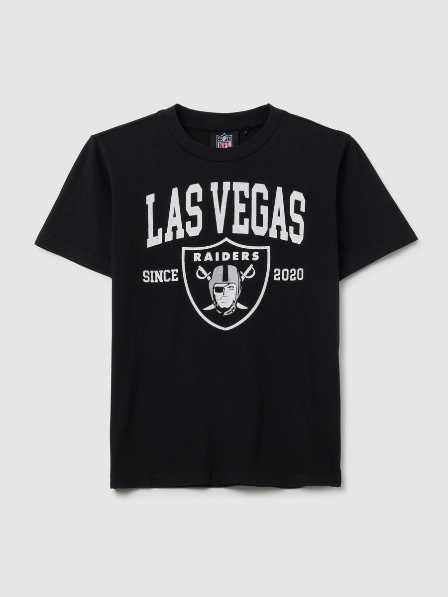 Black pure cotton regular fit Las Vegas Raiders T-shirt_4