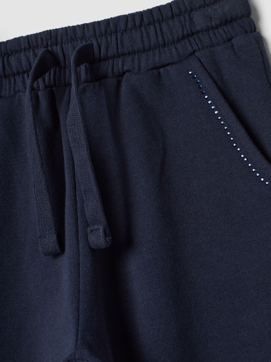 Pantaloni jogger blu in puro cotone_2