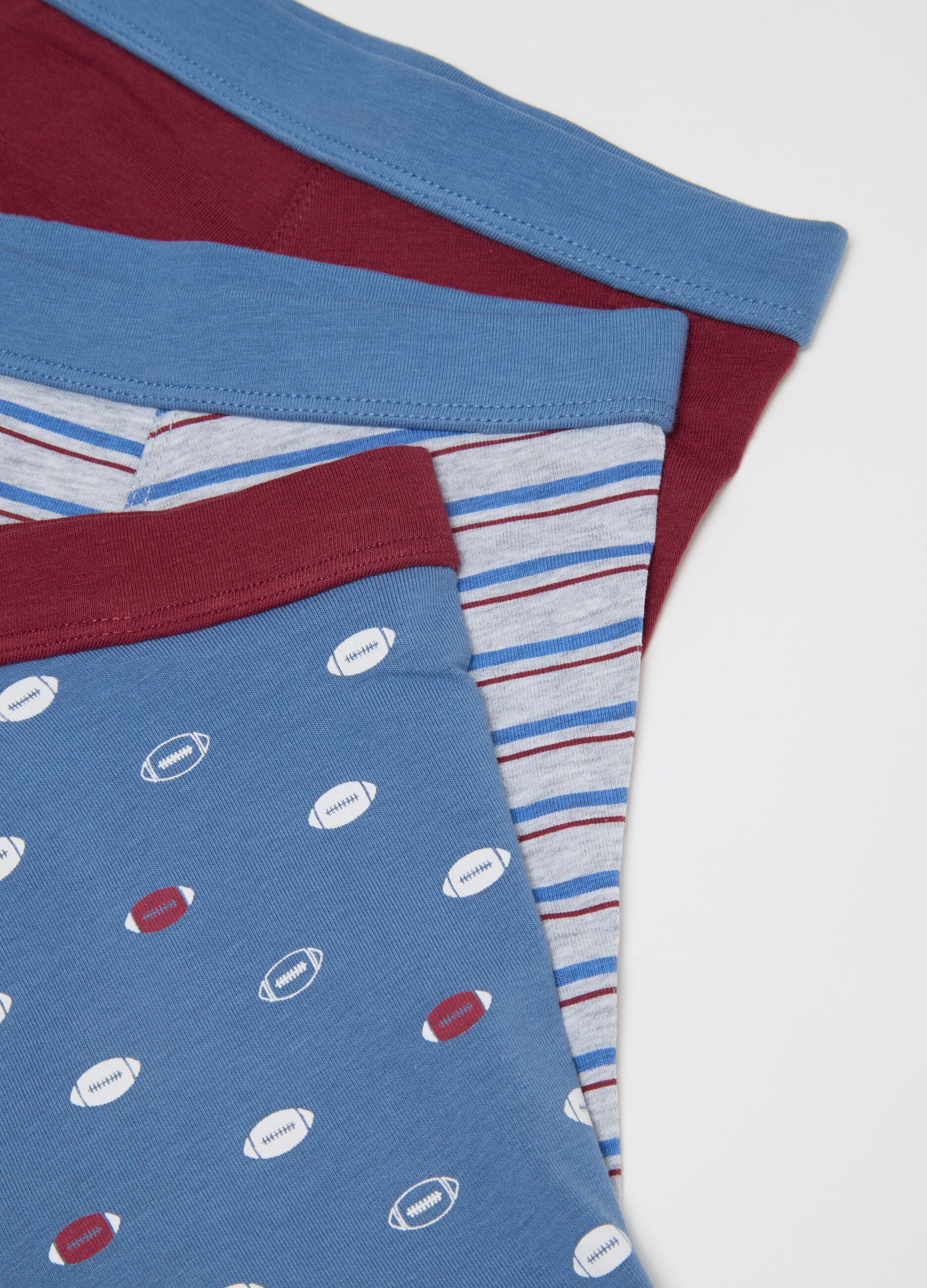 Set of three-pack boy's cotton boxer shorts in multicolor regular fit
