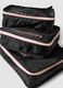 Set di tre organizer neri da viaggio con zip rosa_2