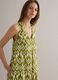 Green maxi dress in pure cotton with V-neck and print_3