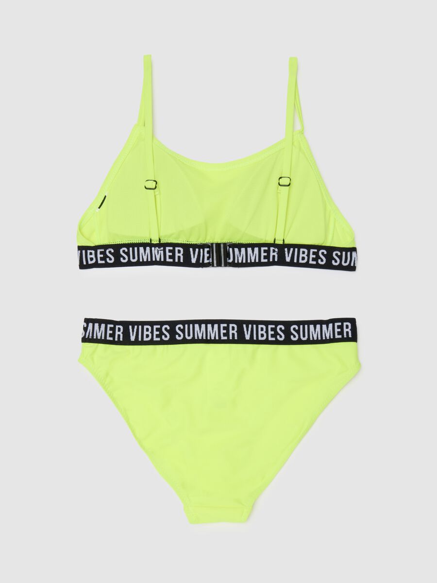 Bikini da ragazza in tessuto elasticizzato giallo_1