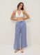 Long pure cotton multicolour floral-print trousers_0