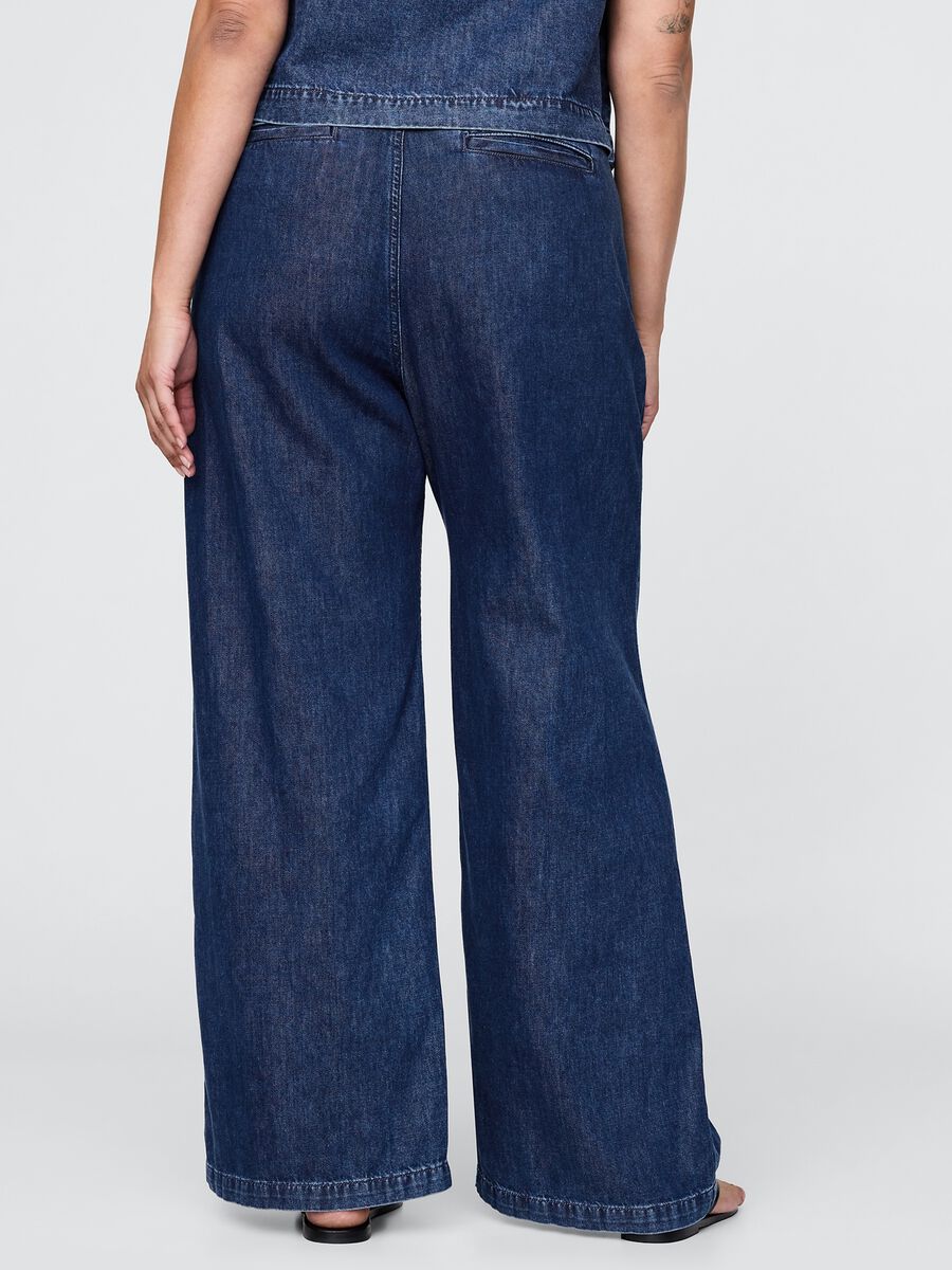 Palazzo Trousers in Denim_5