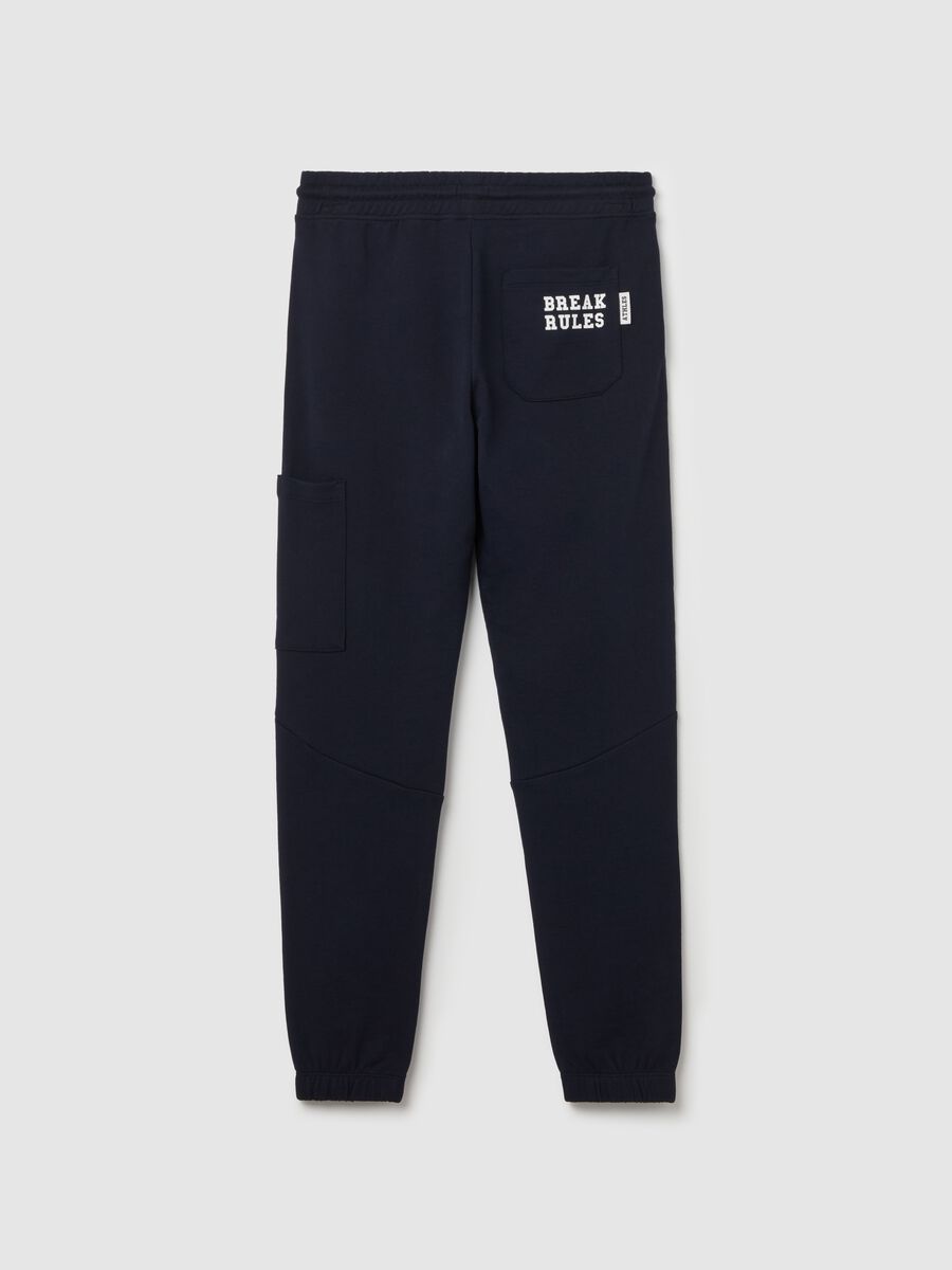 Fleece joggers with drawstring and print_4