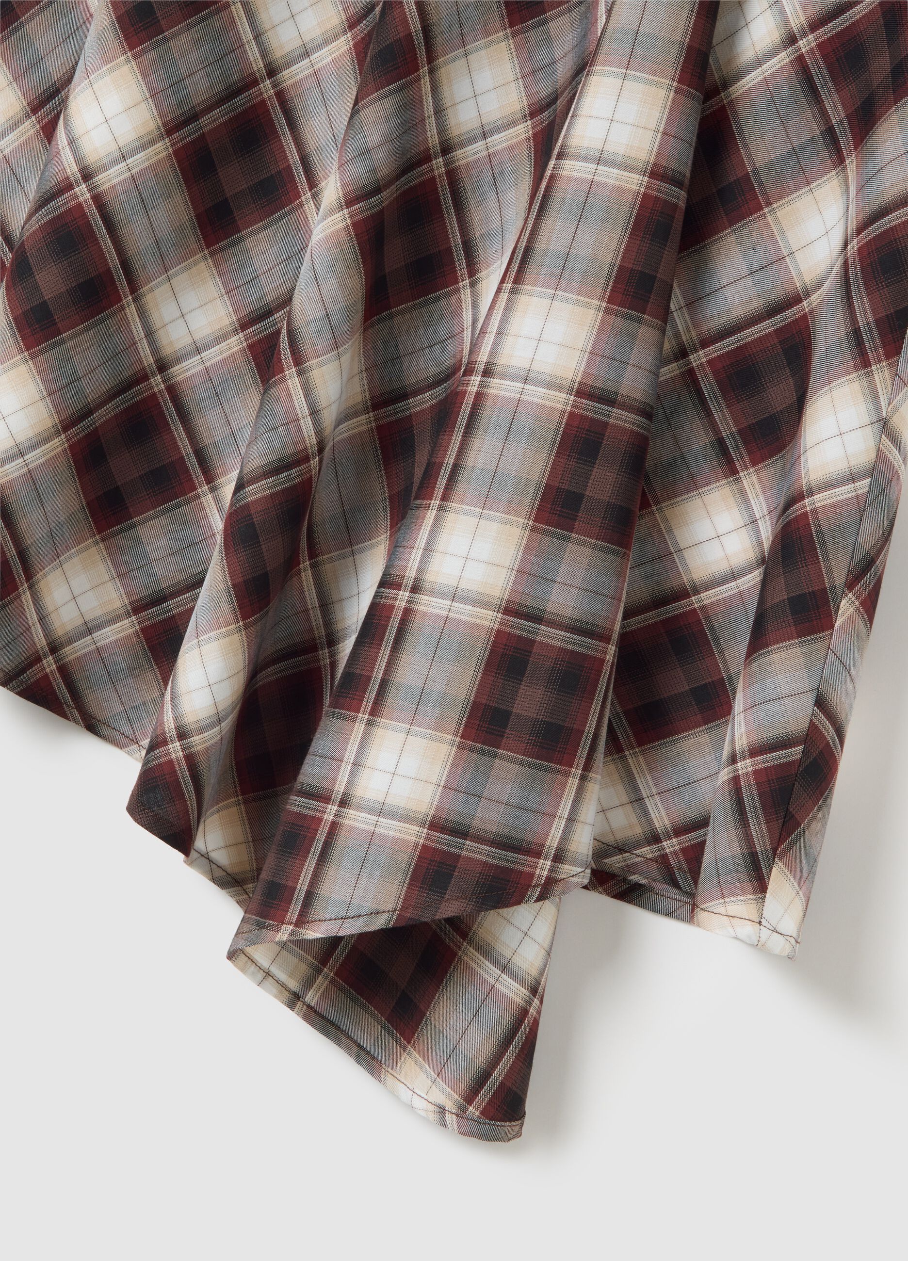 Multicolour check pencil skirt
