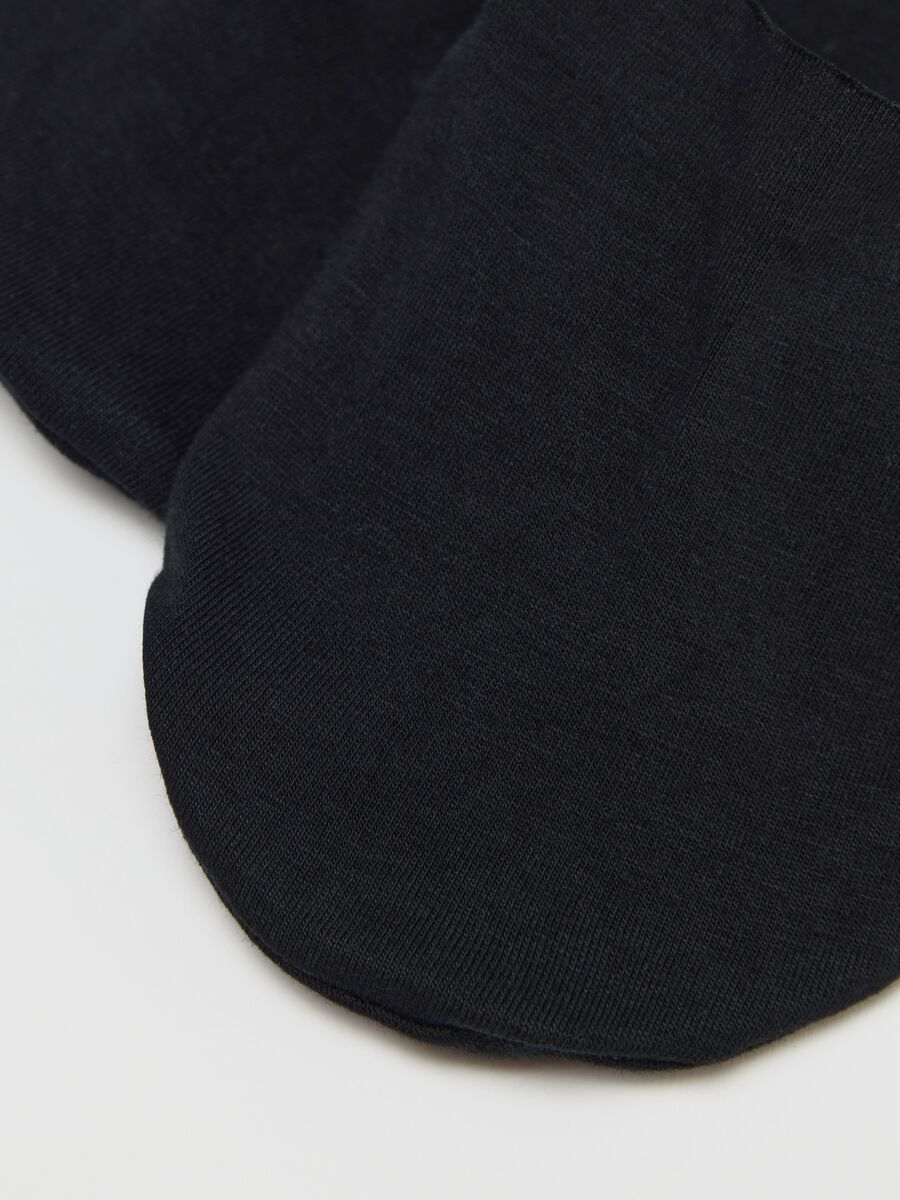Two-pack black shoe liners in stretch cotton_2