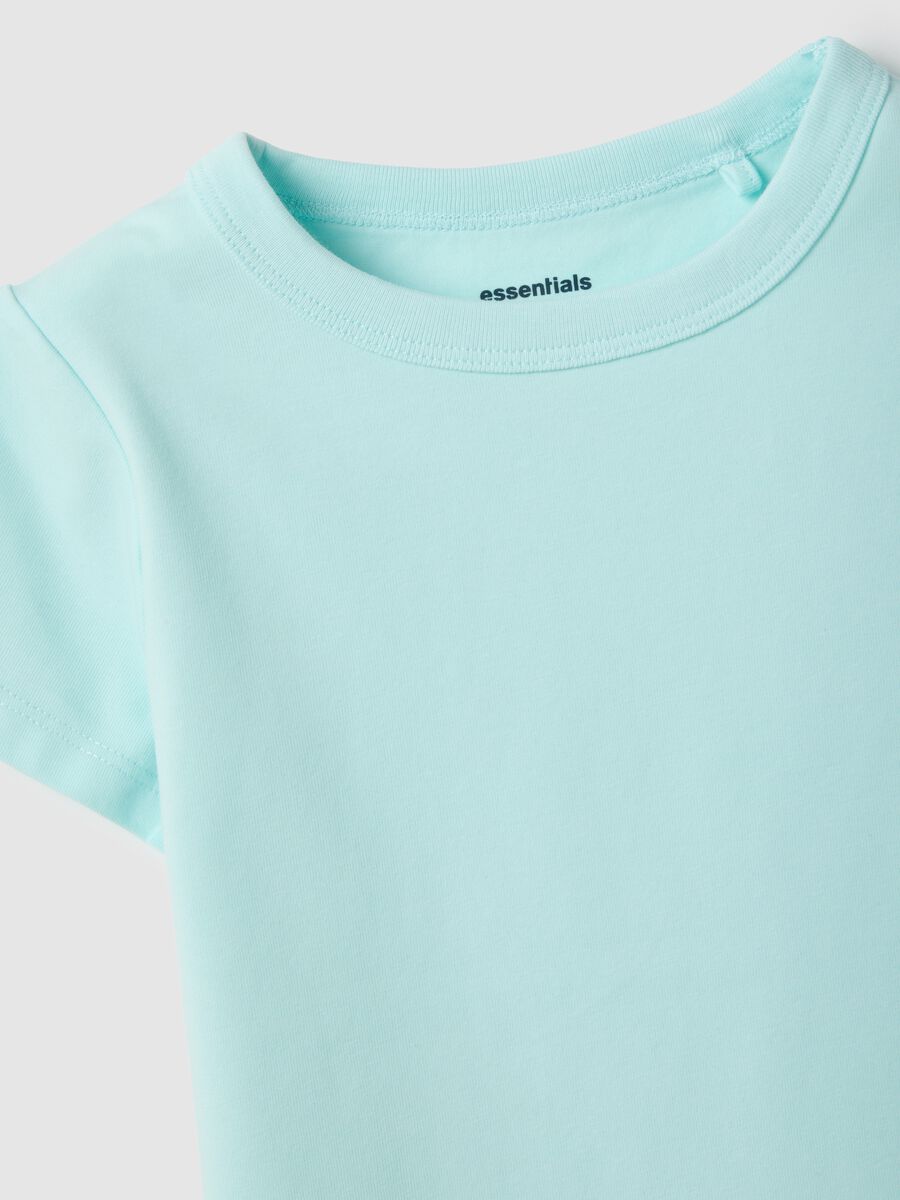 Blue cotton blend regular fit girl's t-shirt_2