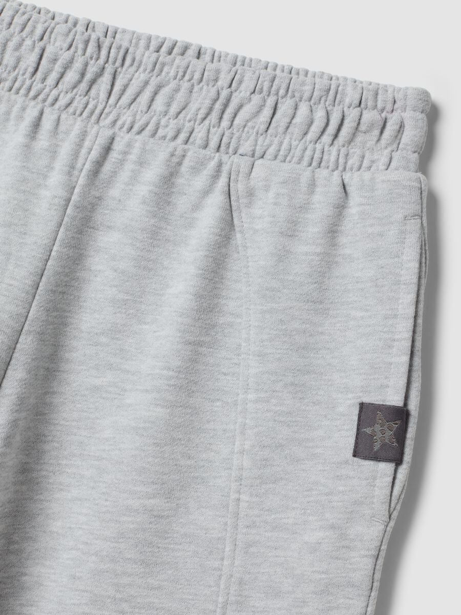 Pantaloni grigi wide leg in misto cotone e viscosa per ragazza_5