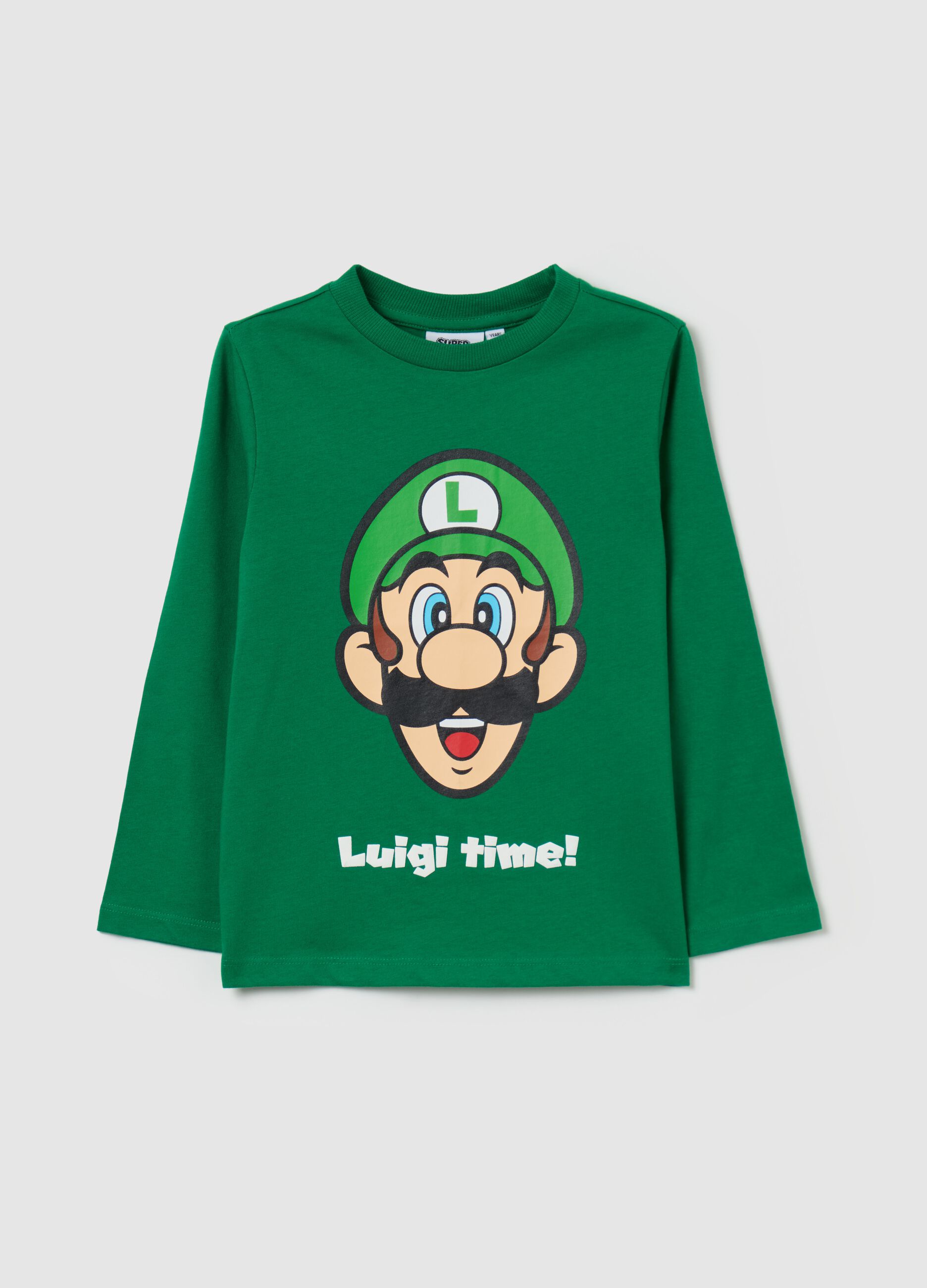 T shirt maniche lunghe stampa Luigi Super Mario Verde OVS KIDS da Bambino OVS
