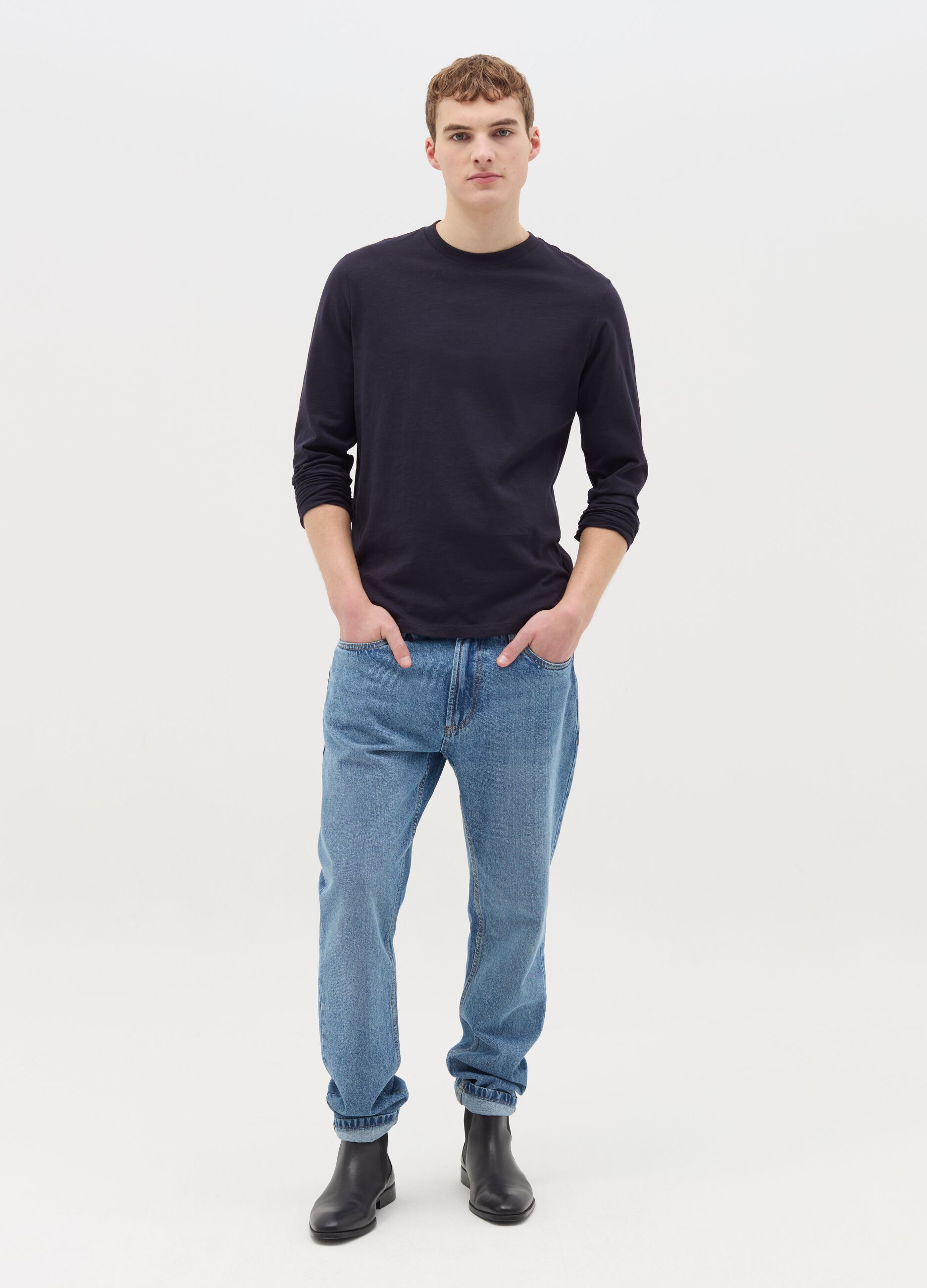 T-shirt a maniche lunghe in cotone 