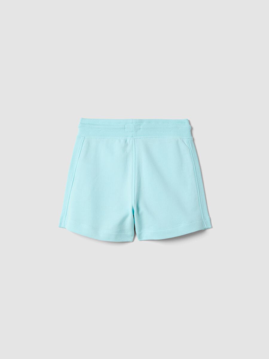 Shorts in puro cotone azzurro da bambina regular fit_1