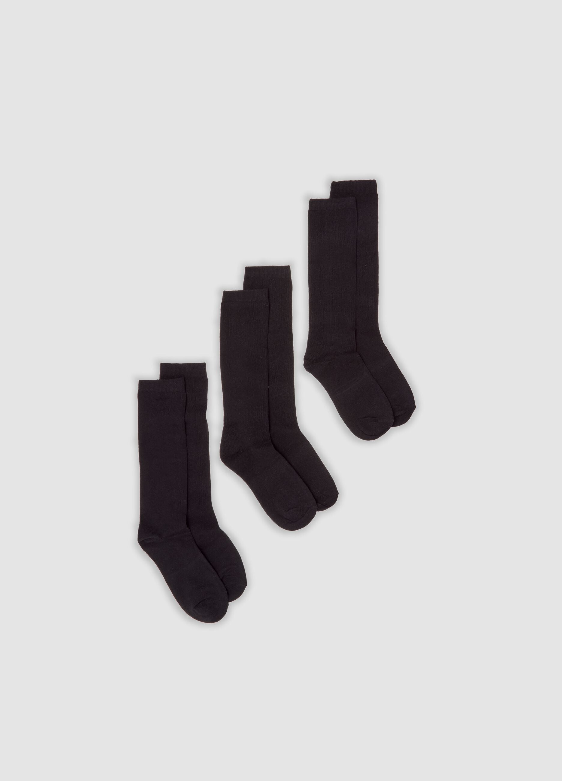 3-pack of black organic stretch cotton socks