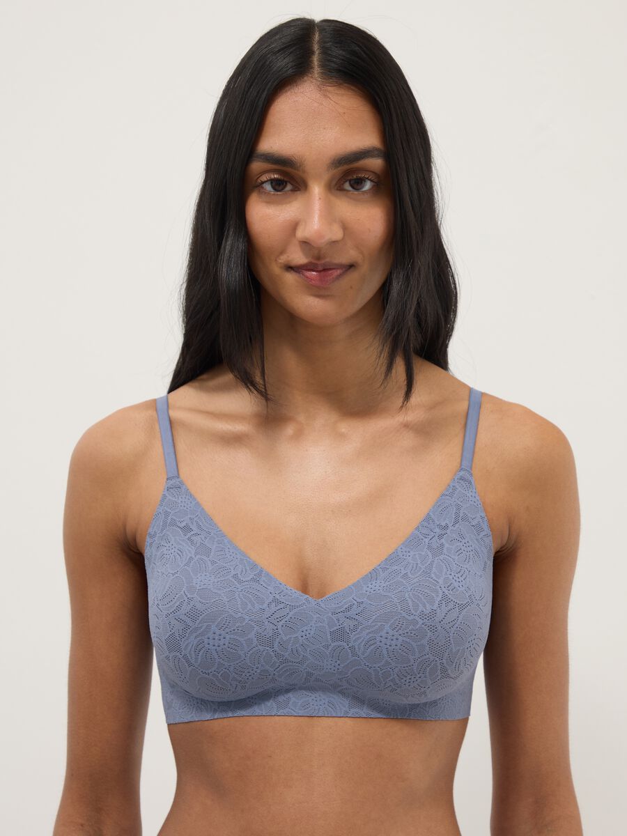 Reggiseno azzurro con texture floreale in pizzo_0