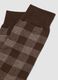 Brown short socks in stretch cotton with check pattern_1