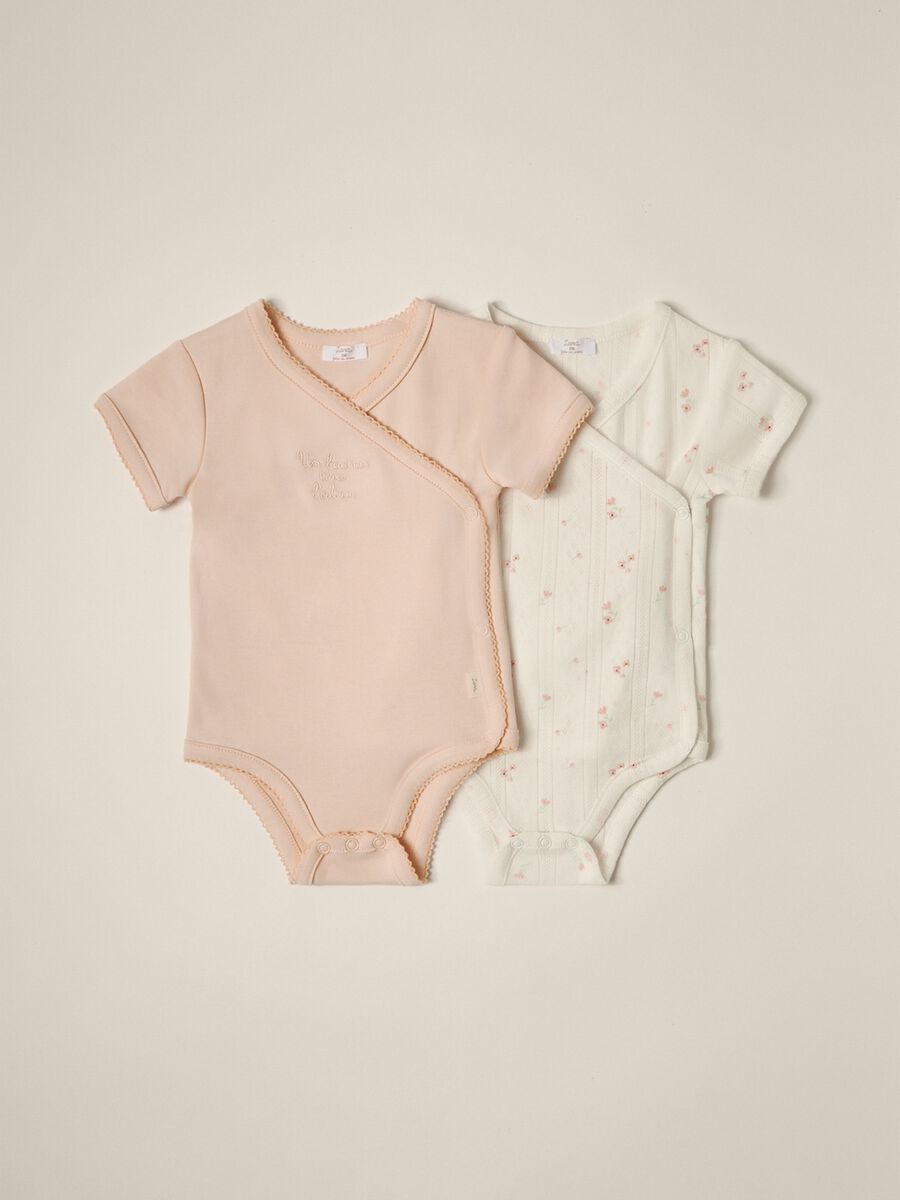 Pack of 2 pure cotton crossover baby bodysuits by IANA_0