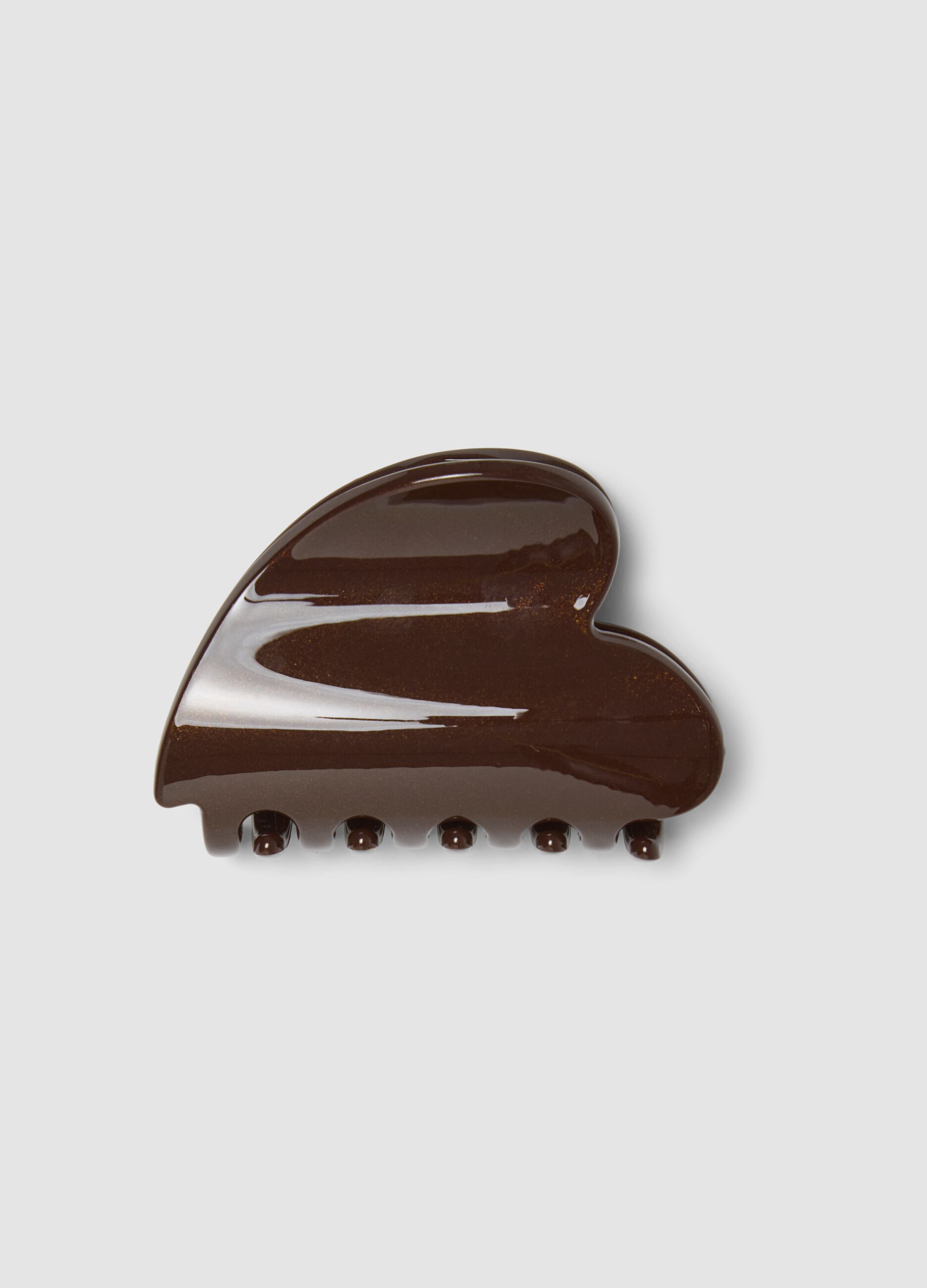 Pinza per capelli marrone lucida
