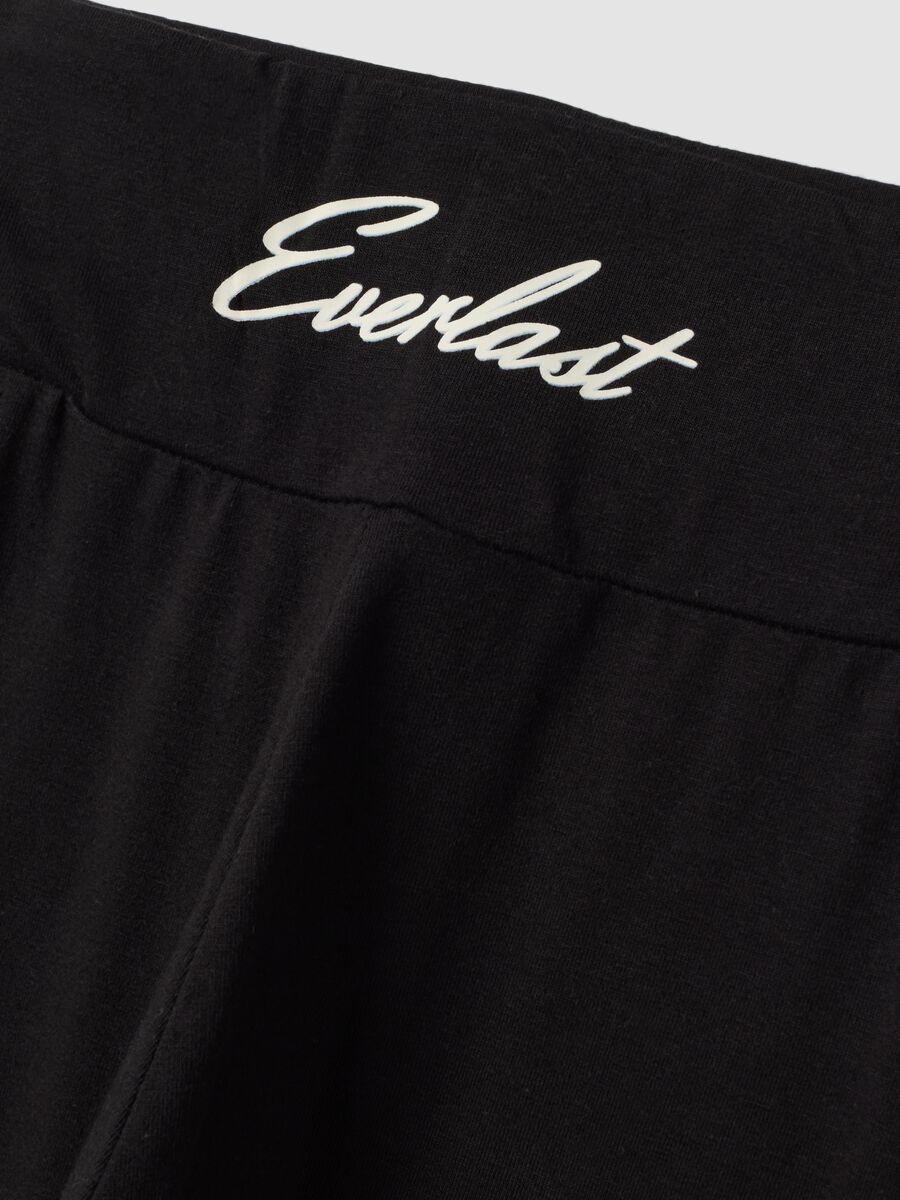 Black slim-fit stretch cotton jersey leggings with Everlast logo_1