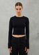 Crop Long-sleeved T-shirt Black_2