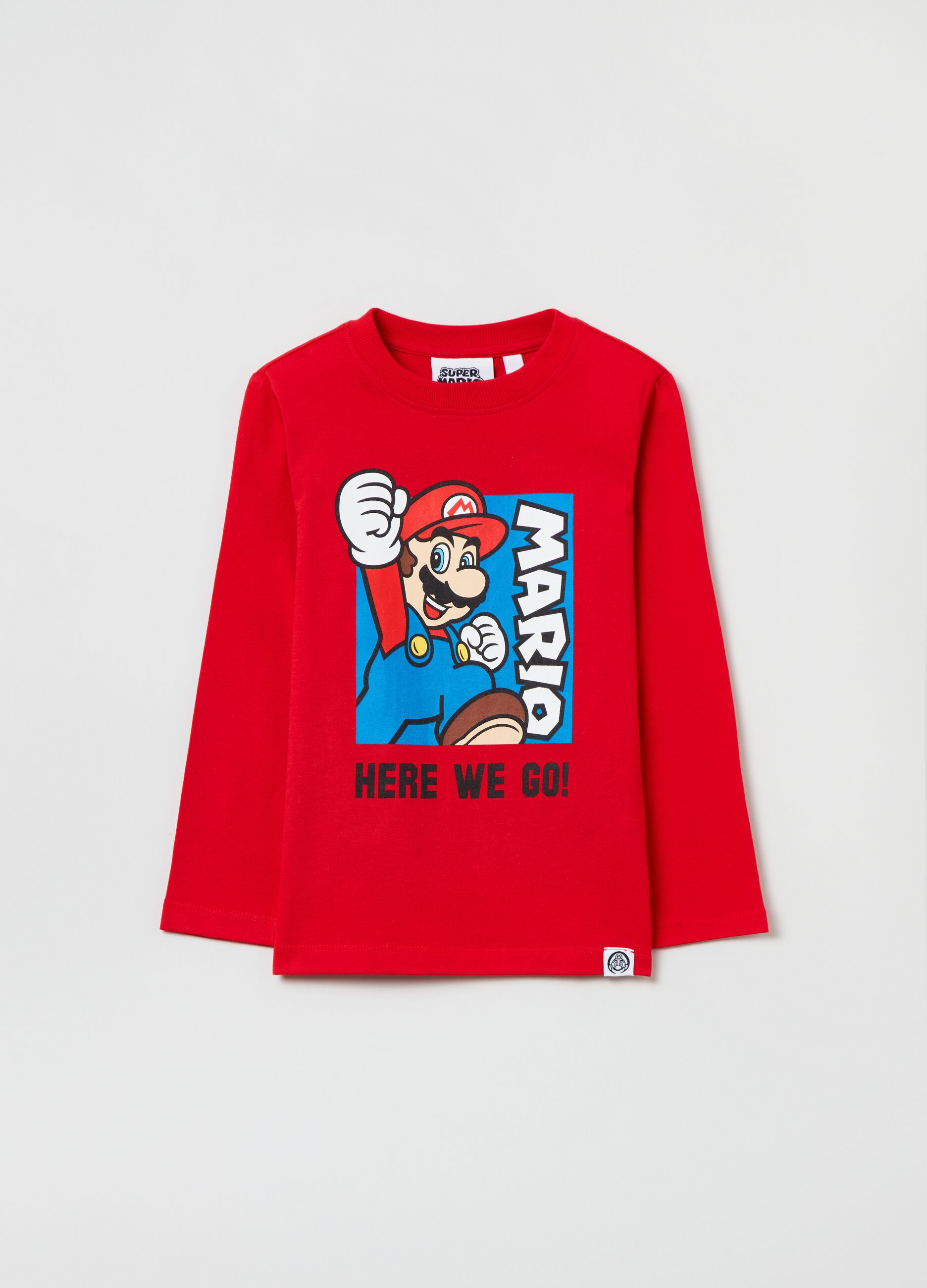 T-shirt a maniche lunghe stampa Super Mario_0