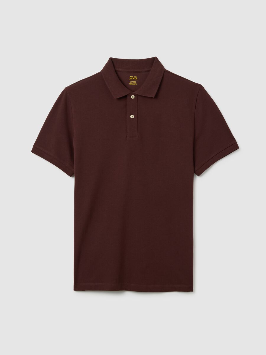Polo da uomo in puro cotone marrone regular fit_4