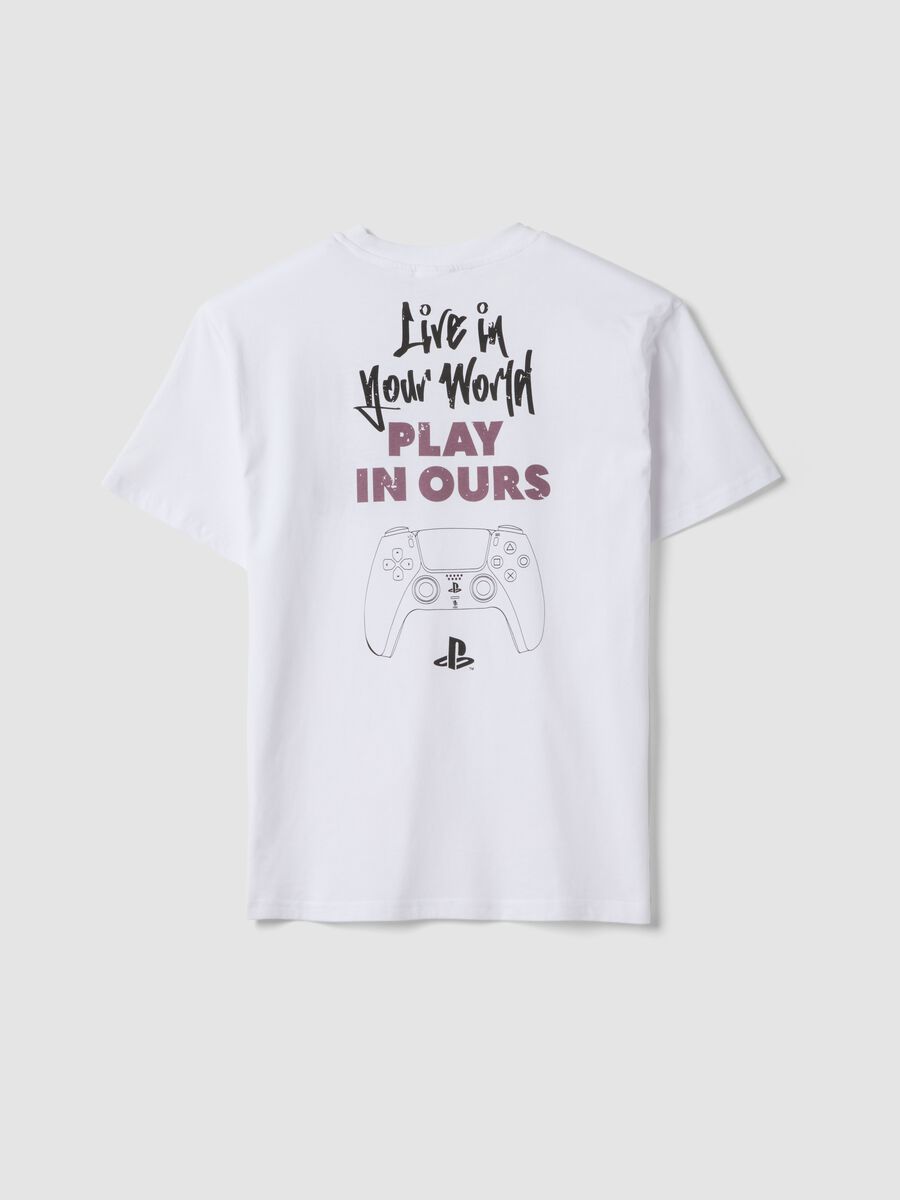 Boys&rsquo; white PlayStation logo T-shirt in pure cotton, relaxed fit_4