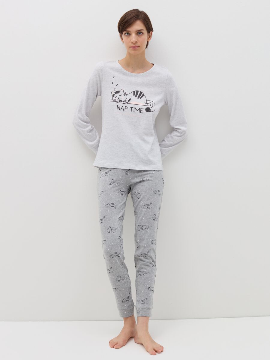 Long pyjamas with kitten print_0