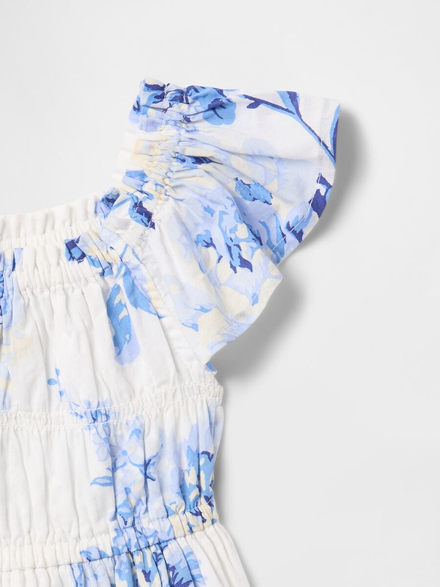 Summer dress with white and blue floral print_3