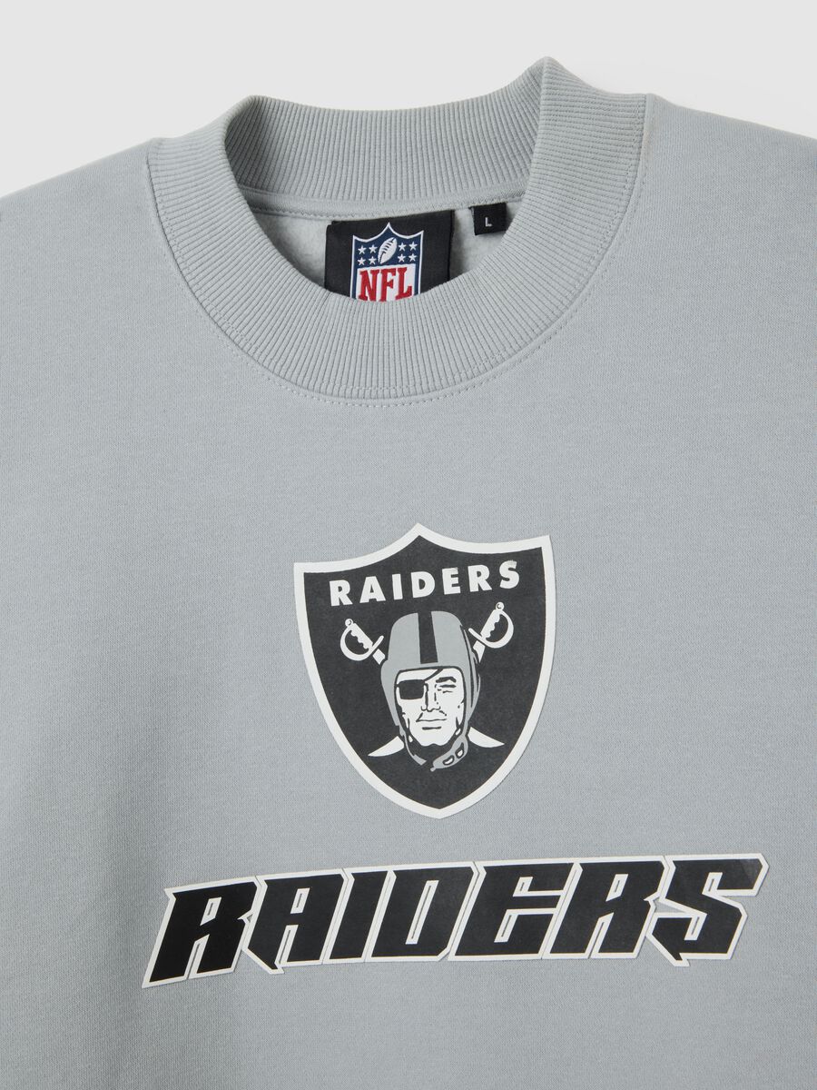 Grey cotton blend sweatshirt with Raiders print_5