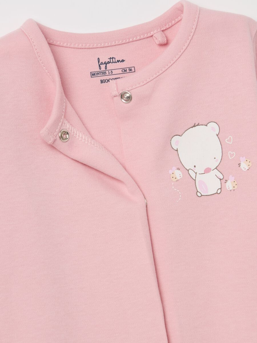 Two-pack onesies in cotton with feet and print_2