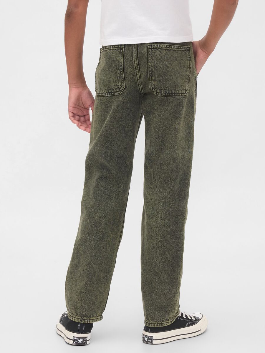 Pantaloni verde in denim per bambino_2