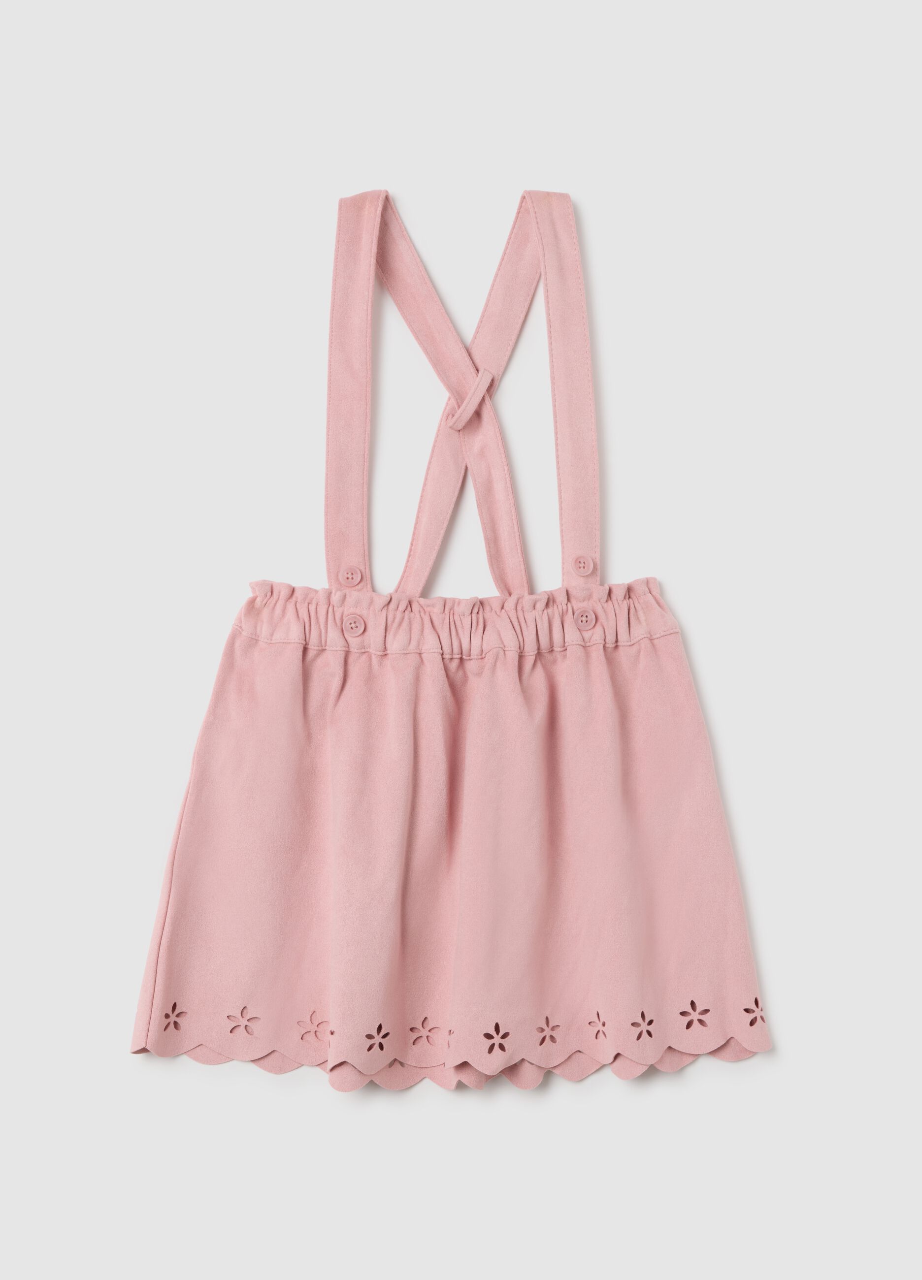 Girl's skirt in pink stretch mixed fabric